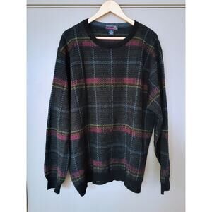 Y2k VTG Roundtree & Yorke Collection Wool retro Plaid Cosby grandpa core XL mens